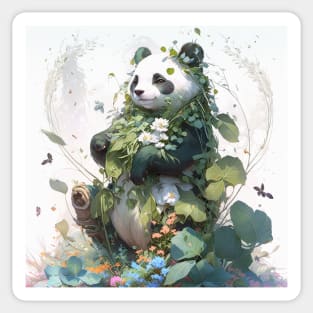 Panda Portrait Animal Painting Wildlife Outdoors Adventure Sticker